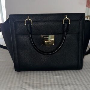Michael Kors Black Satchel with Gold Accents